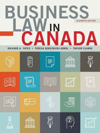 Business Law In Canada 11th 11E Richard Yates