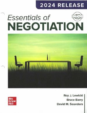 Essentials of Negotiation 2024 Release Roy Lewicki